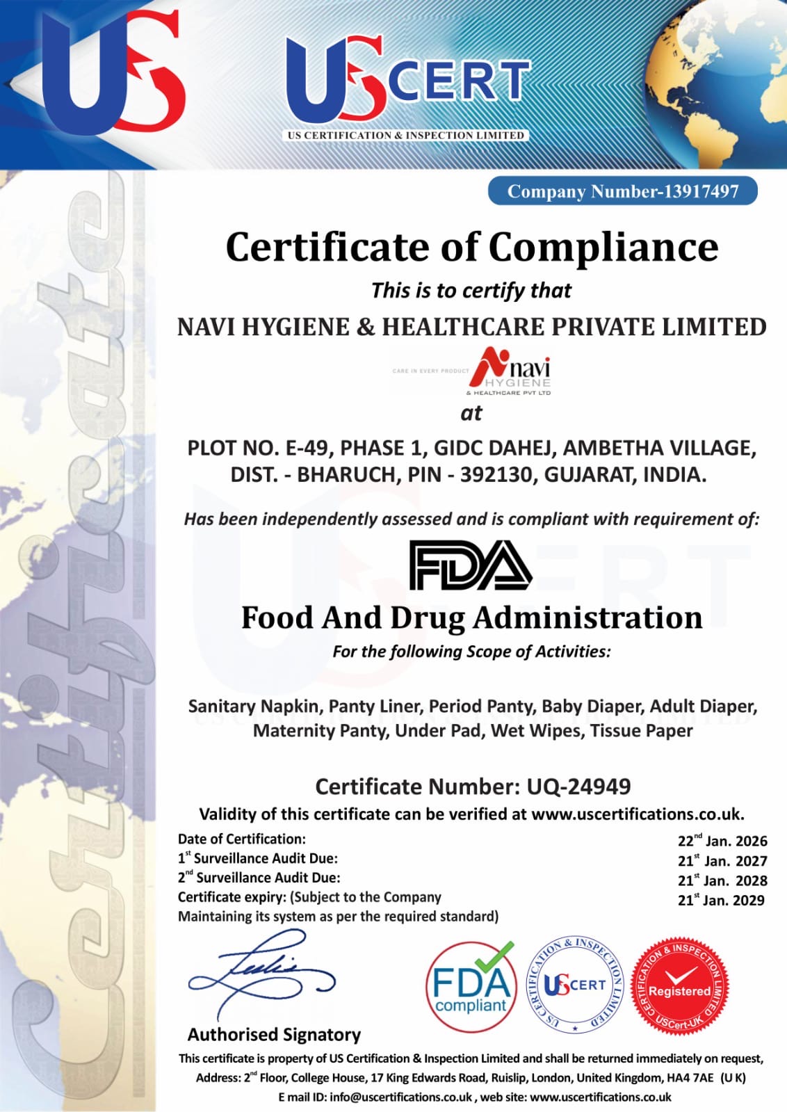 Certificate Compliance